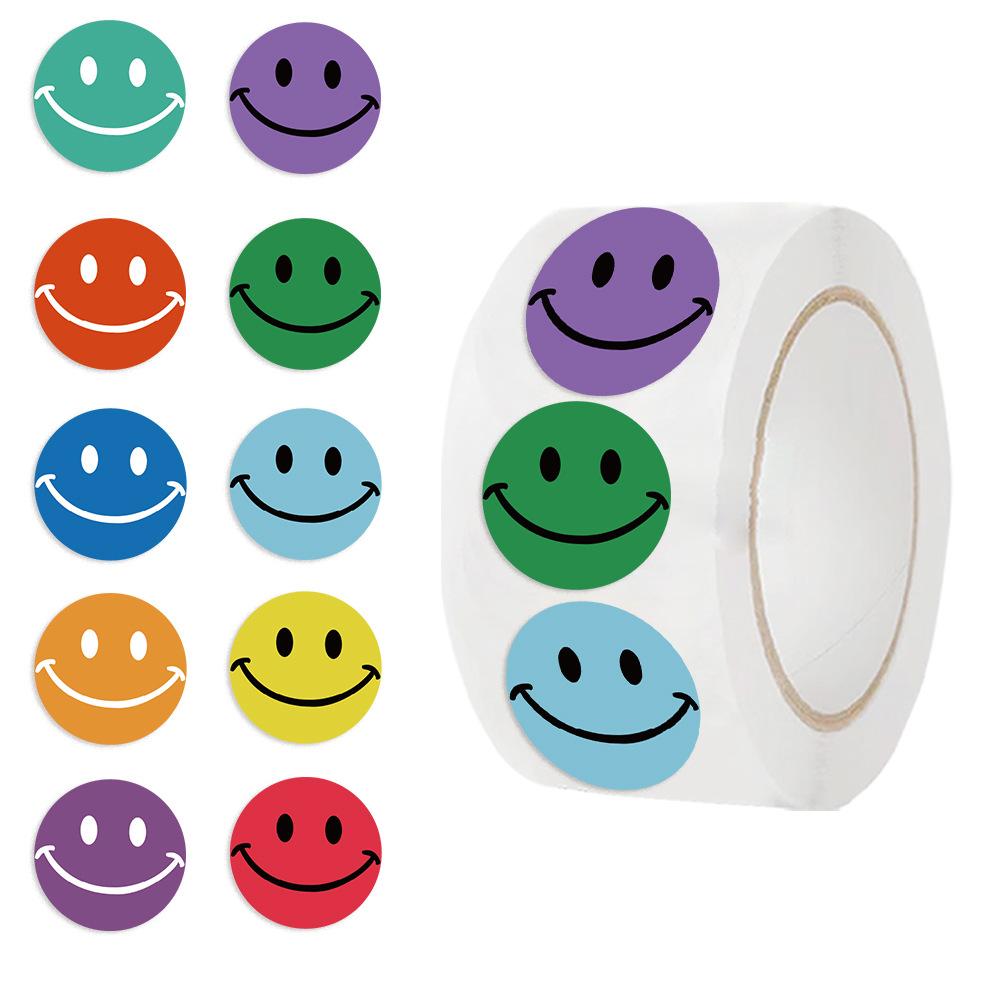 

500 картинок/рулон Рулонная лента-наклейка Мультяшная улыбка Материал для блокнота DIY Декоративная наклейка для запечатывания конвертов