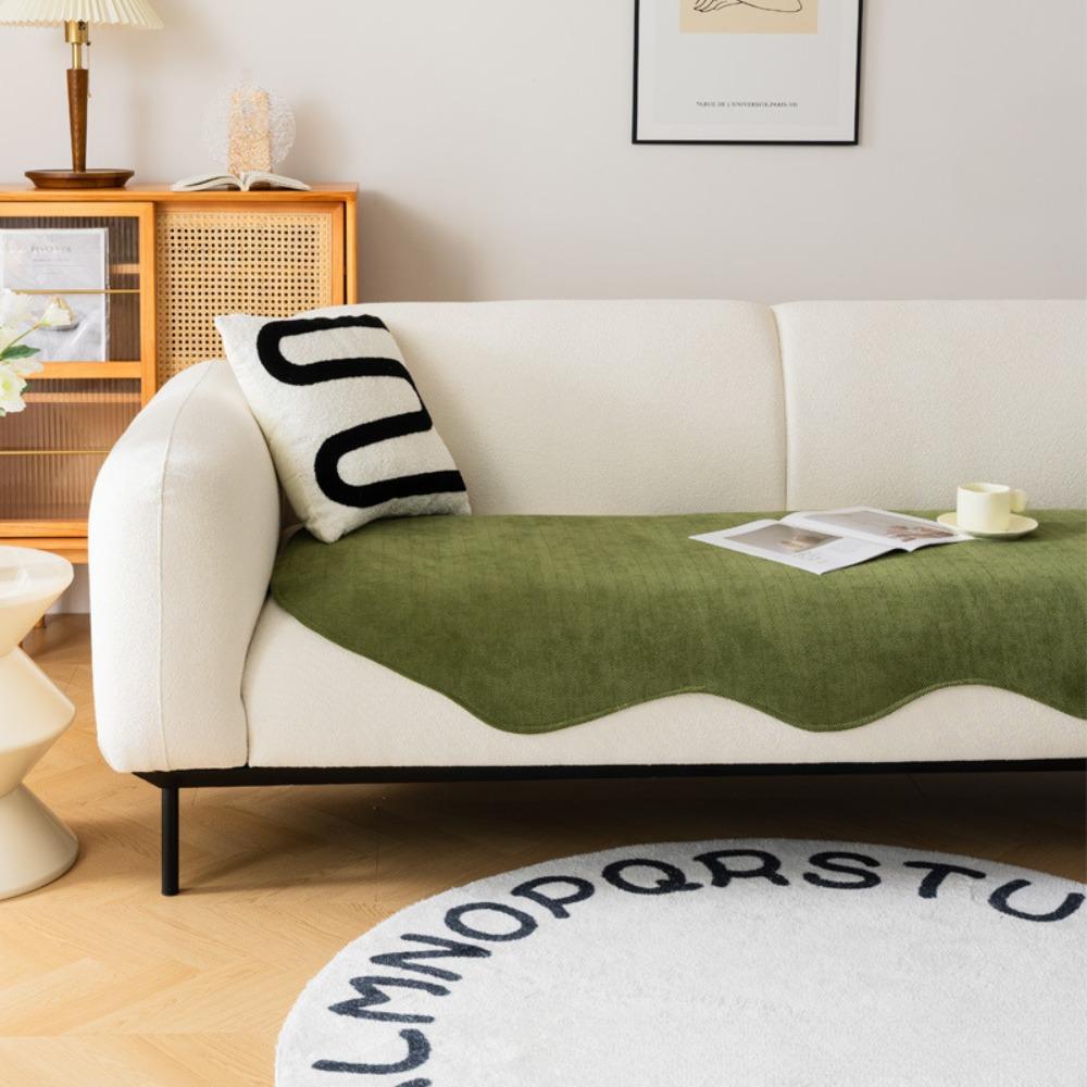 Non Slip Chenille Sofa Cover Protector Irregular Shape Universal for All Seasons Cushion Pad