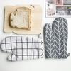 Cotton And Linen Oven Mitts Gloves Heat Resistant Non-Slip For Kitchen Cooking Baking