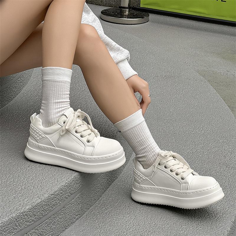 New American Small Fat Ding Board Shoes Men's Tide Brand Niche Thick Sole Heightening Big Head Bread Shoes Couple 66027-J