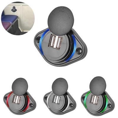 12-24V 3.1A  Dual USB Car Charger Adapter Waterproof Power  Charging Socket for Car Boat Motorcycle RV Camper Caravans