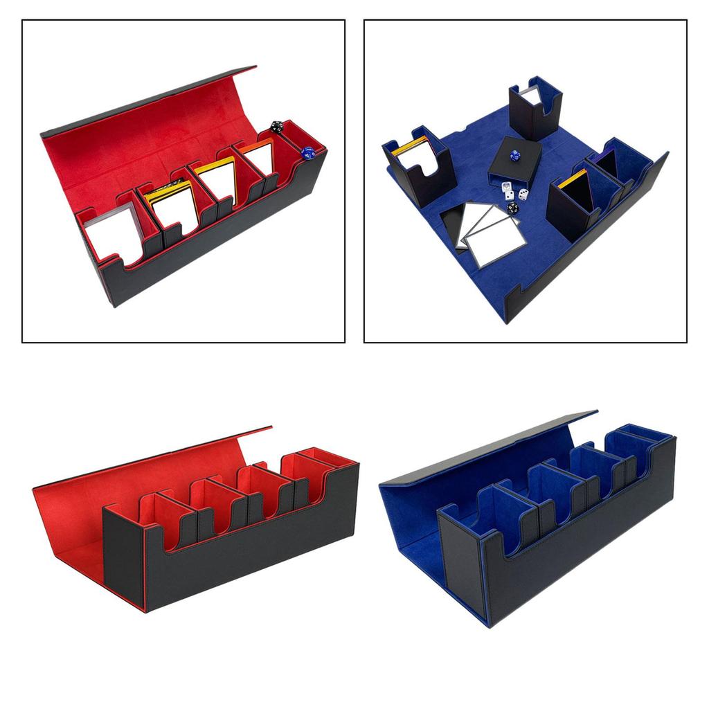 Trading Card Deck Box PU Leather for 400+ Cards Album Card Deck Storage Box