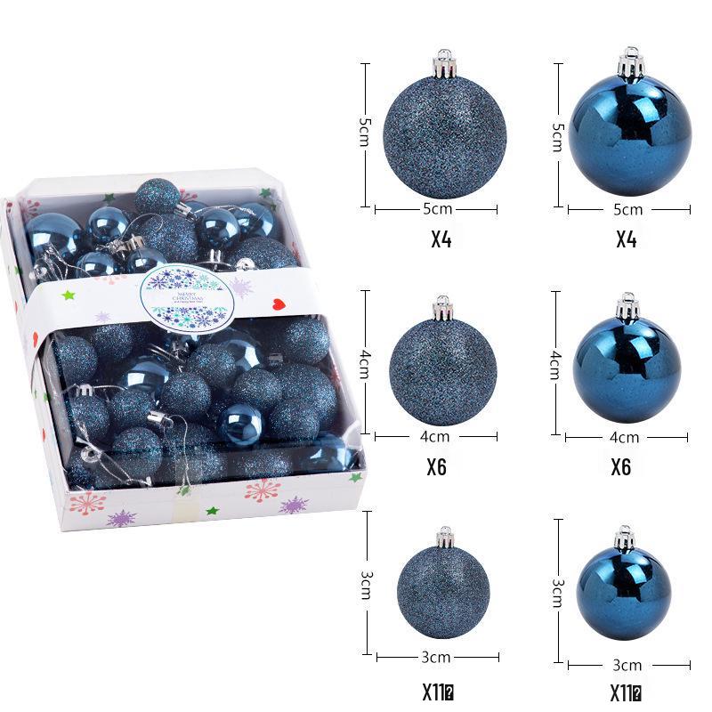 Festive Glitter Christmas Balls Set: 44 PCS, 3/4/5cm, in Colorful Box - Perfect for Tree Decor & Holiday Atmosphere