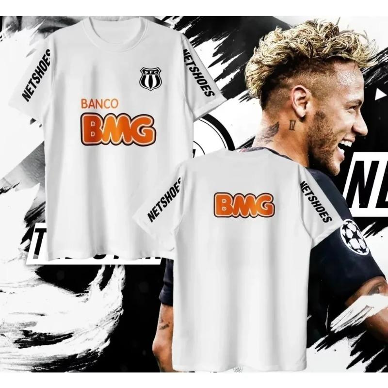 Classic Retro Santos Football Jersey 11 Santossi Neymar Men's Outdoor Sports Plus Size 3D Printed Plus Size Quick Drying T-shirt