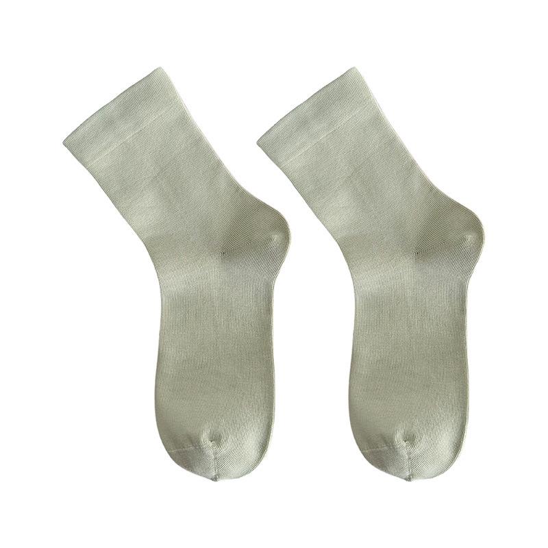 Women's 10A Antibacterial No-seam Mid-Calf Socks - Pure Cotton Lycra, Sweat-Wicking, Breathable, Anti-Pilling, Elastic Sports Socks