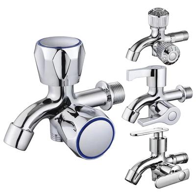 Doppel-Wasserauslasshahn Zinklegierung Multifunktional Waschmaschinenhahn Doppelter Auslass Moppbeckenhahn Wasserschalter