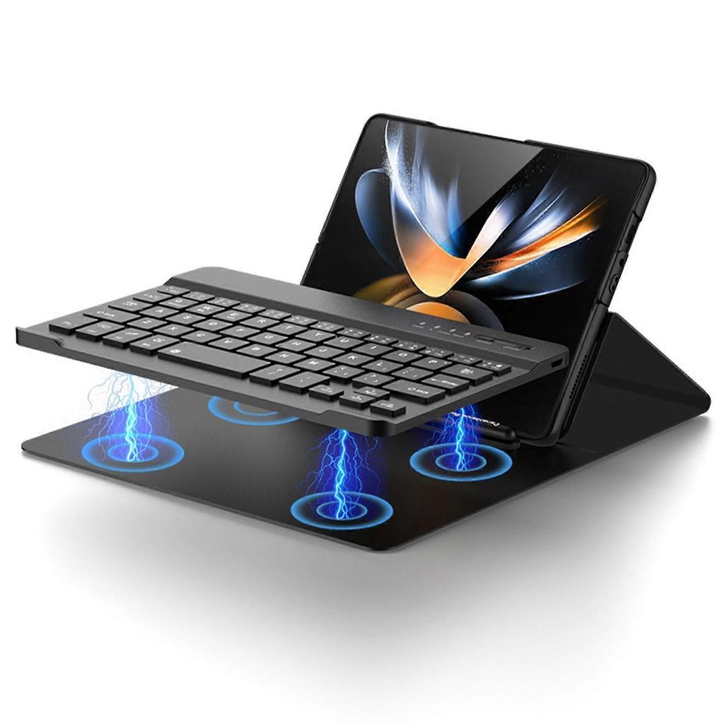 Galaxy Z Fold 4 Detachable Bluetooth Keyboard, Leather Hard Keyboard Cover