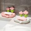 Cute Flower Decor Soap Dish Plastic Soap Holder Soap Rack Drain Soap Tray  Home