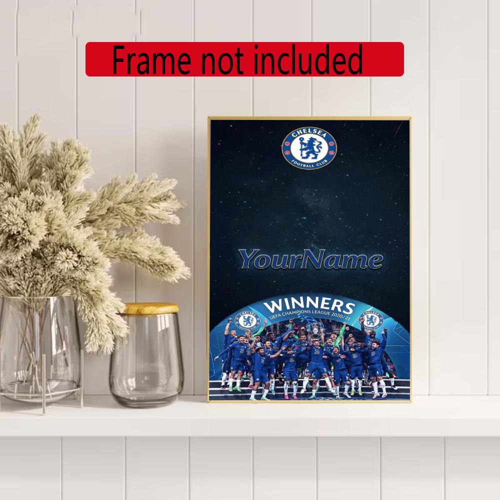 Chelsea Fc Personalized Text Diamond Painting Round Diamond Mosaic Rhinestones Diamond Embroidery Craft Kit Wall Decor Without Frame