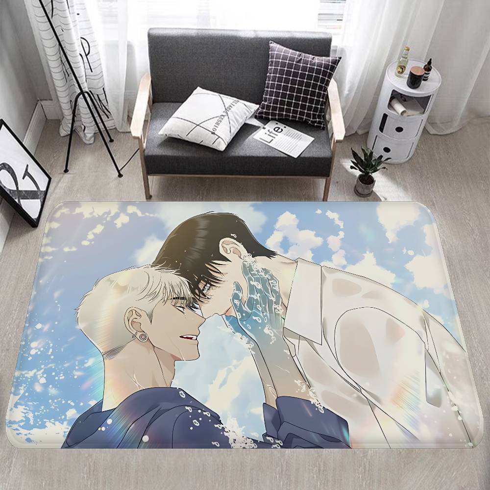 

Korean Manhwa BL Anime Floor Mat Anti-slip Absorb Water Long Strip Cushion Bedroon Mat Alfombra 40x60cm