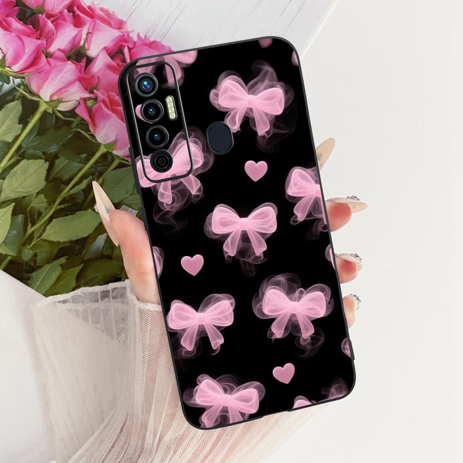 For Tecno Camon 17 Pro Case CG8 CG8h Luxury Butterfly Tree Painted Cover Soft Silicone Case For Tecno Camon 17P Camon17 Pro Bags