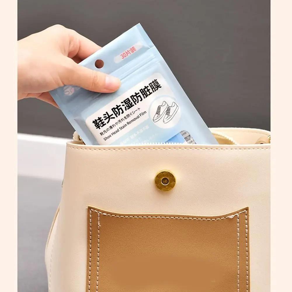 30/60pcs Transparent Anti-dirt Shoe Head Sticker - Portable Rainy Day Waterproof Film To Keep Shoes Clean