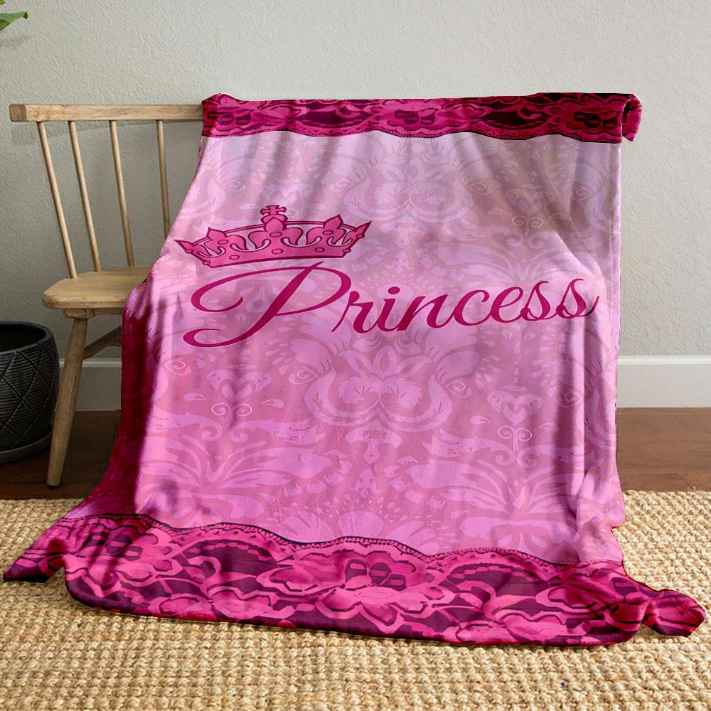 

Pink Princess Crown Blanket bedroom Blanket for Livingroom Couch lunch break Soft throw for Friend s festival Gift 80cm x 120cm