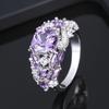 Luxury Pure Copper Ring with Colorful Zircon for Women - Fashionable European & American Style