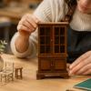 Miniature Furniture Detailed 1:12 Scale Wooden Dollhouse Display Cabinet Decorative for Pretend Play