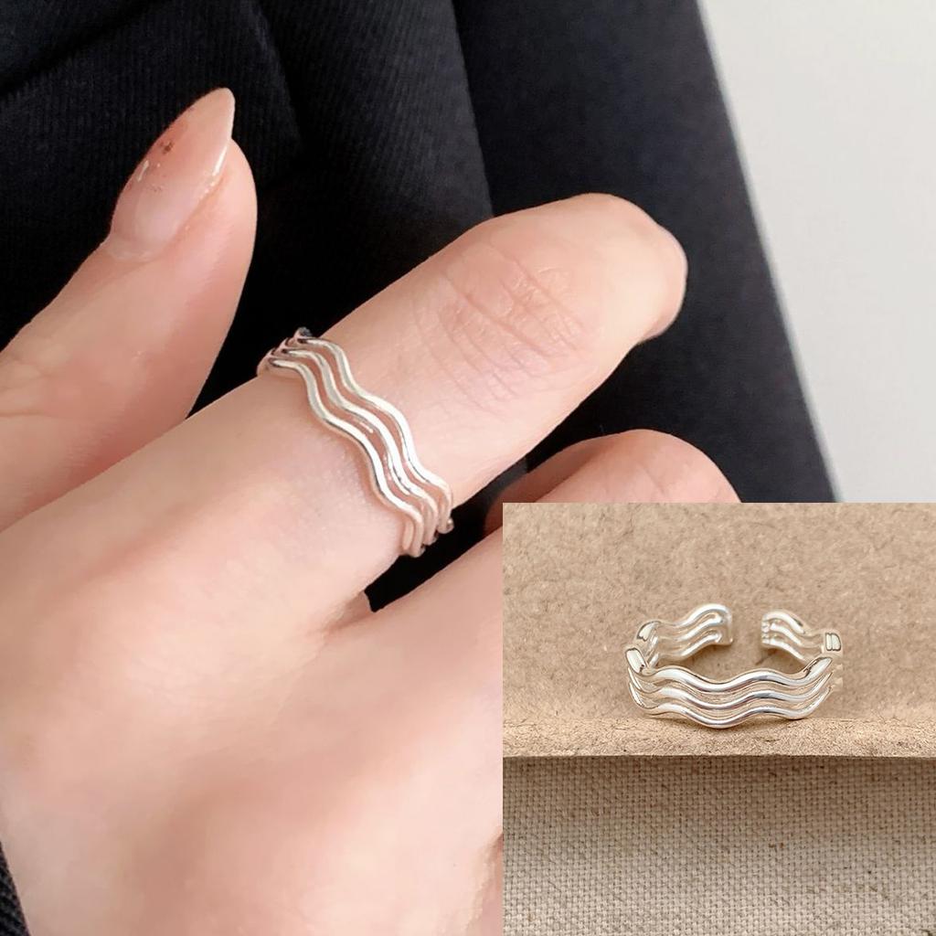 Panjbj Copper Shell Pearl Ring For Women Irregular Sweet Romantic Office Jewelry Birthday Gift Dropship