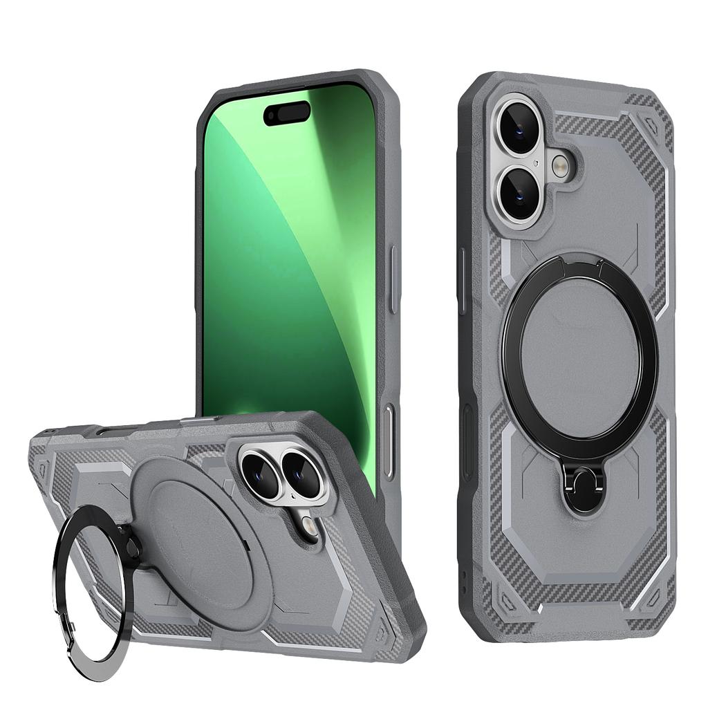 For iPhone 17 Case Compatible with MagSafe Kickstand TPU+PC Phone Cover