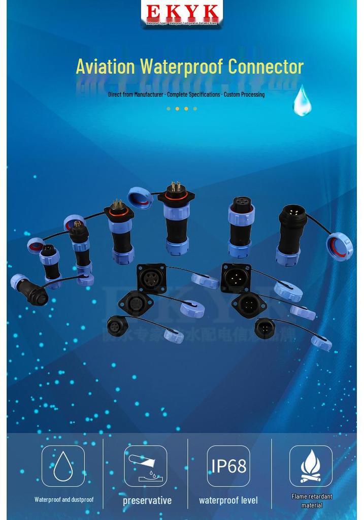 SP21 IP68 Waterproof Outdoor Aviation Plug: Male-Female Cable Connector