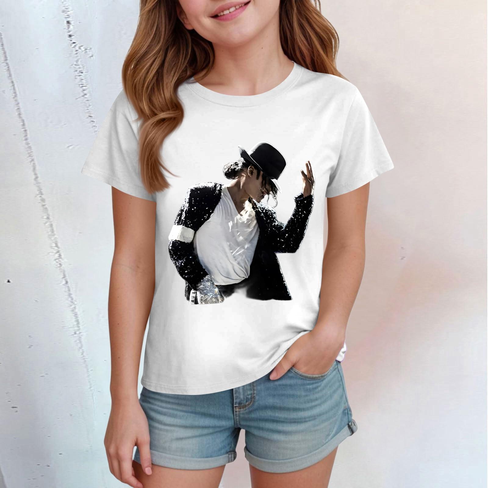 

Kids Print Round Neck Short Sleeve Casual T-shirt 140 білий