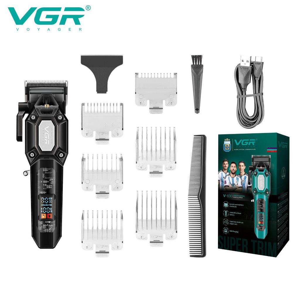 New VGR 900 T-shaped Blade Hair Clipper Transparent Body Electric Professional Men's Hair Clipper LED Intelligent Digital Carving Electric Thruster