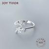 Anello in Argento Sterling 925 con Zircone Coreano a Forma di Foglia da Donna, Dito Indice, Moda Retrò, Gioiello Fatto a Mano, Regalo di Coppia