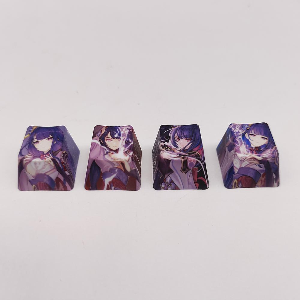 4Keys/Set R4 Keycap Hot Sublimate Key Cap Pbt Anime Cartoon Cute Custom Mechanical Keyboard Cap Decorative  Accessories