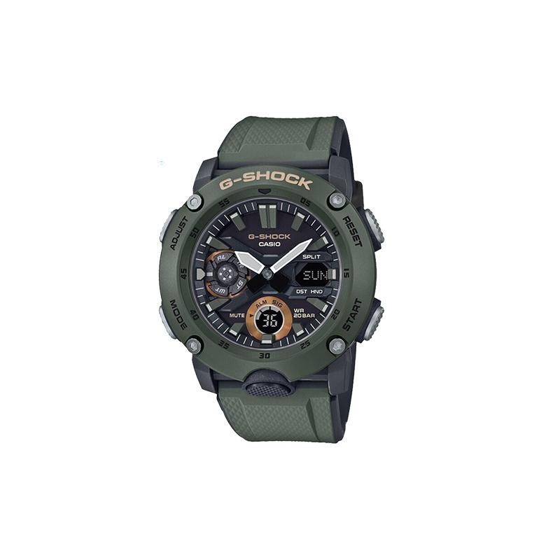 

Casio LCD/Pointer Dual Display Series G-SHOCK Ultra-thin Carbon Fiber Multi-Function Sports Quartz Movement Resin Strap Japanese and GA-2000-3APR чорний