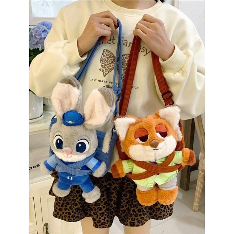 Zootopia Judy Hopps Nick Wilde Cartoon Plüsch Umhängetasche Für Mädchen Mit Verstellbarem Riemen Und Stauraum