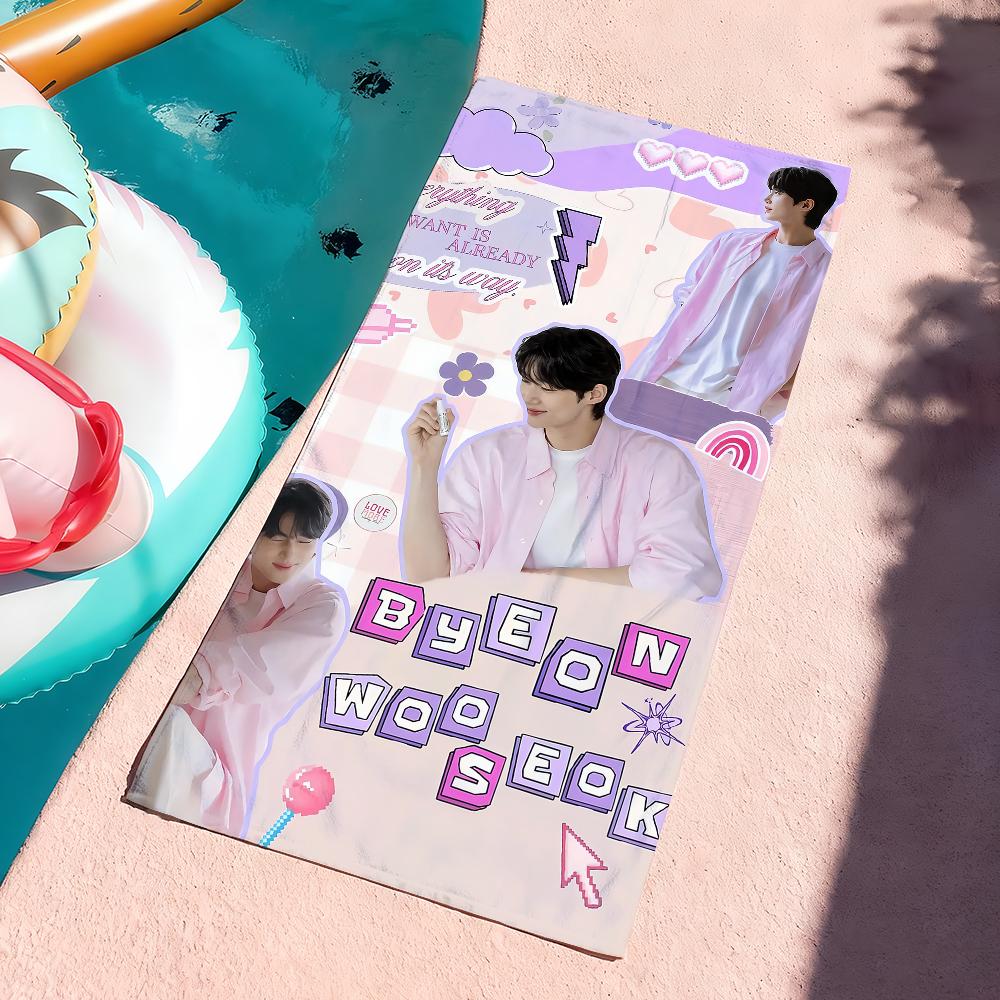 Popular Actors B-Byeon Woo Seok Towel Soft Pool Gift For Travel Gym Shower Camping Quick Dry Sports Large Beach Towels