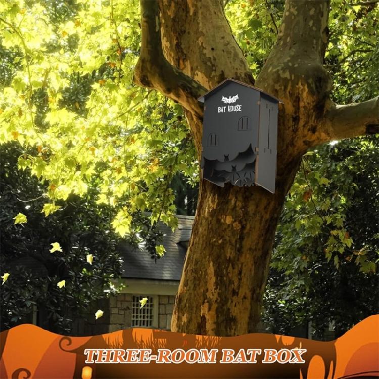 Handcrafted Bat House Decoration For Outdoor Use Natural Insect Control Solution Decorative Wooden Bat Habitat