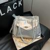 Versatile Large Capacity Bag for Women, 2026 New Trendy Korean Versi Tote Bag, Fashiable Solid Color Chain Crossbody Bags