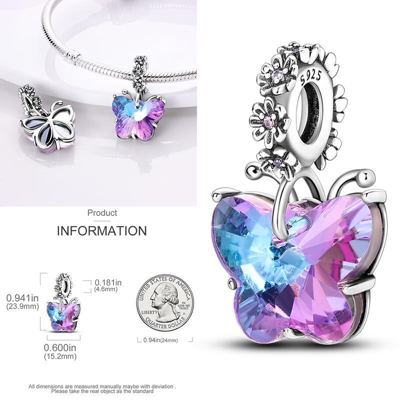 Elk Dinosaur Luminous Firefly Dangle Charm Flower Beads Sale Copper Fit Bangle Bracelet Diy Jewelry Charms