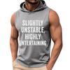 Men Sleeveless Hoodie Tank Top Casual Loose Fit Summer Muscle Shirt Printed Text Graphic Comfortable Lightweight