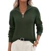 Women's Half Zip Knit Long Sleeve Pullover Sweater for Fall and Winter