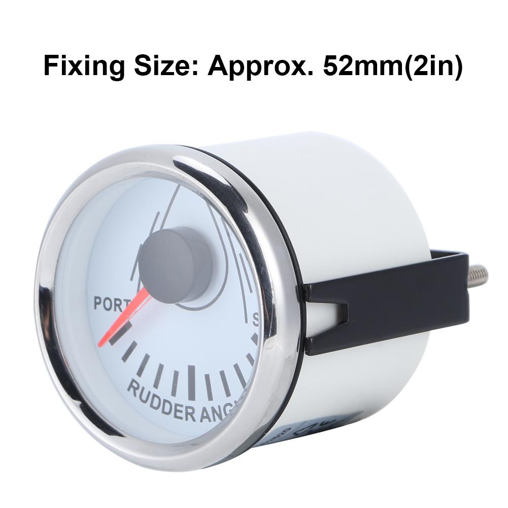 52mm Univerzální indikátor úhlu kormidla pro loď 0 190ohm signál se snímačem kormidla 9 32V podsvícený přístroj pro loď jachtuBílý