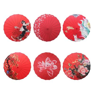 Chinese Style Oiled Paper Umbrella Crafts Wedding Bridal Umbrella for Costume Village Scenery Stage Props Wedding Cosplay