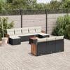 VidaXL Garden Lounge Set 11 Pcs with Cushions Black Braided Resin 3228100