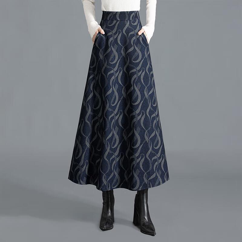 

Women s Elegant High-Waisted A-Line Midi Skirt S