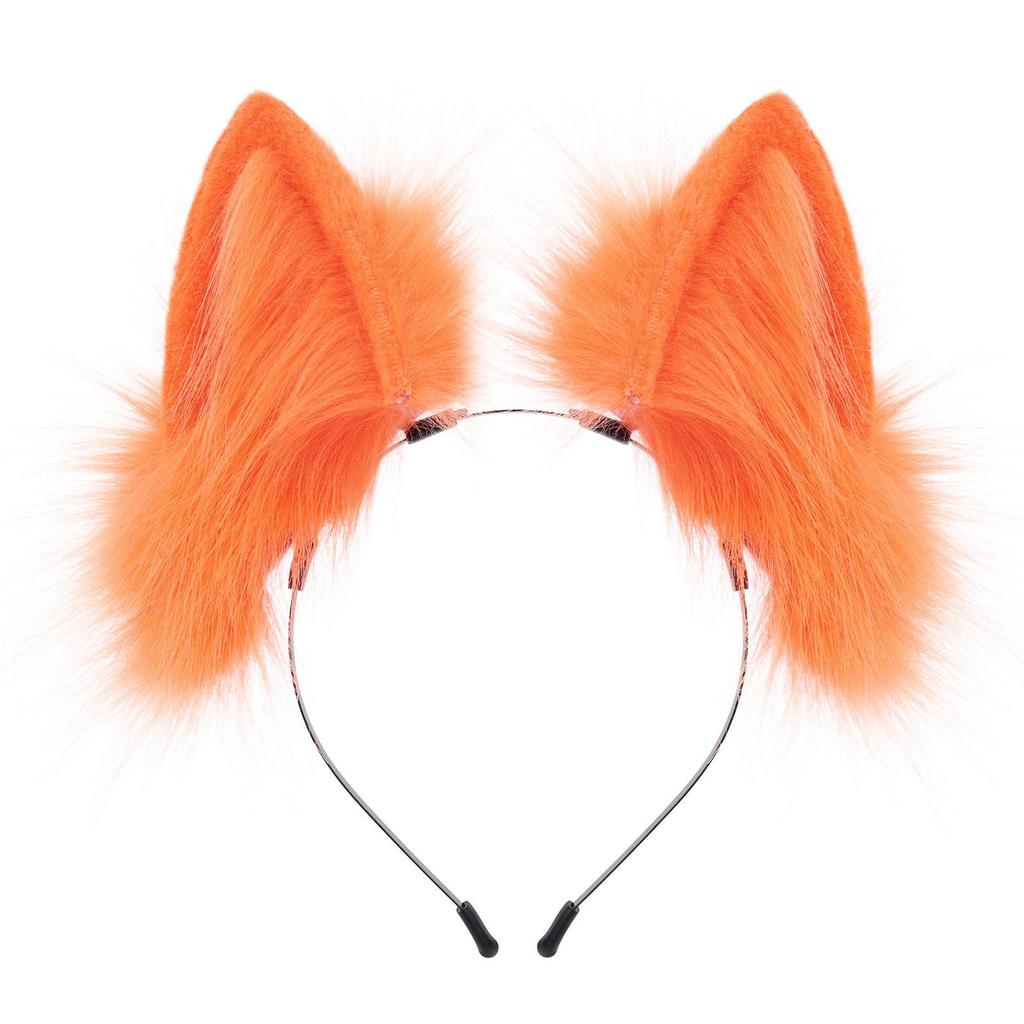 Japanese Lolita Headdress: Handmade Plush Cat & Fox Ears Headband