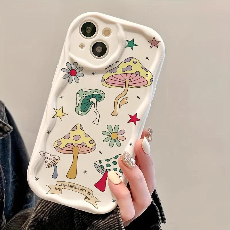 Mushroom Graphic Phone Case for iPhone 16 15 14 13 12 11 X XR Xs SE2 SE 8 7 Plus Pro Max Mini Silicone Back Cover