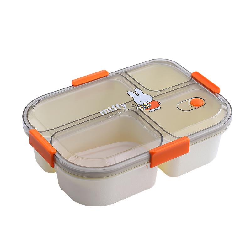 Miffy Cartoon Bento Lunch Box - Microwaveable 3-Compartment for Adults and Students