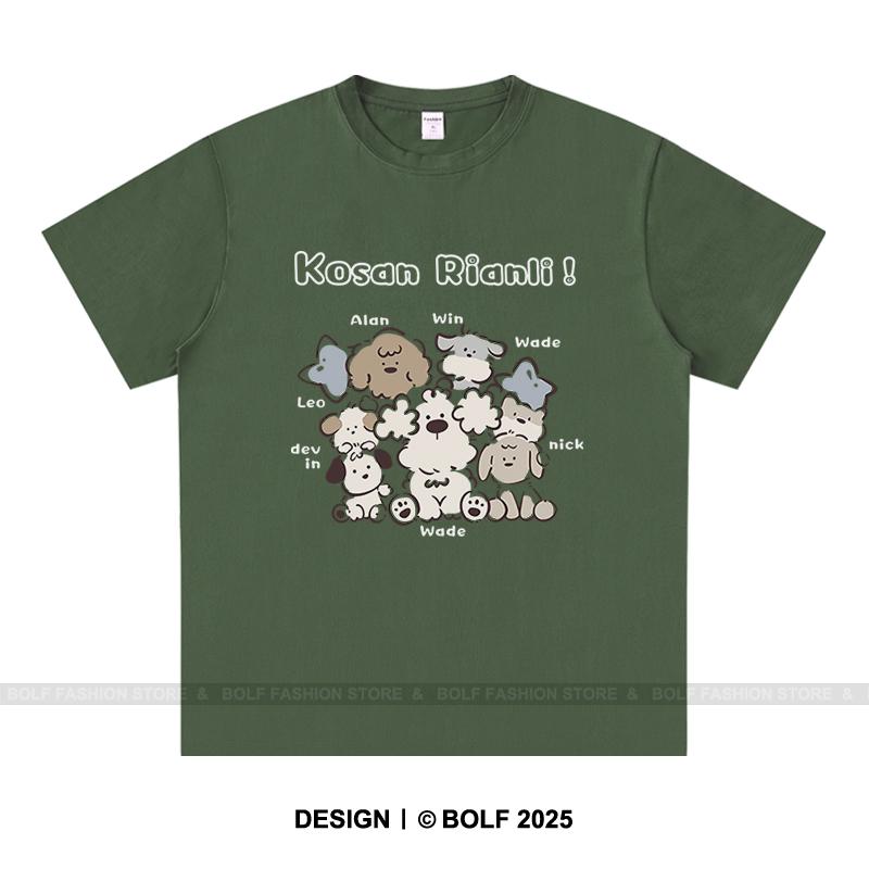 Playful Cartoon Sketch Printed Unisex Men Women T-Shirt Tees Tops 100% Cotton Loose Fit Trendy Graphic Daily Wear