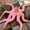 51in Plush Doll Stuffed Animal Octopus Pillow Toy Novelty Cosplay Party Costume Toy Infant Photo Shooting Props Headgear