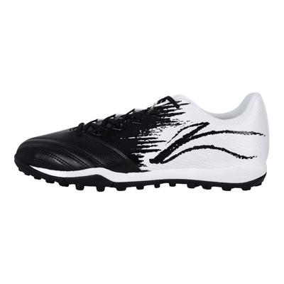 Synthetic Leather TF Studded Shock Absorbing Non-Slip Durable Football Shoes Men Football Shoes Black White ASTS007-1
