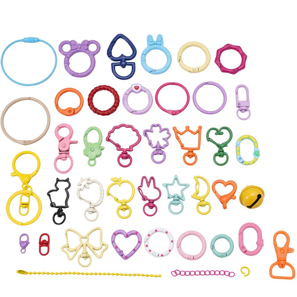 5-100pcs Alloy Spray Painted Keychain Key Chain Snap Hook Key Ring For DIY Jewelry Keys Wallets Decorations