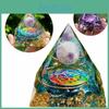 Pyramid Crystal Amethyst Healing Orgonite Chakra Energy Orgone Ornaments Home