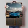 Blue Sports Car Aventador Metal Poster Customized Wall Art Retro Vintage Tinplate Signs for Man Cave Bar Accessories House Room