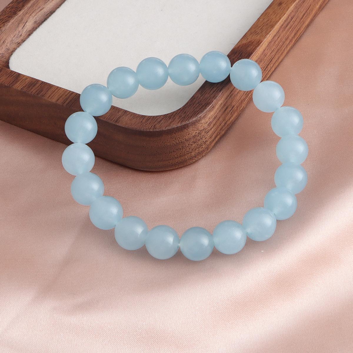 New Chinese Bracelet 12mm Huang Asai Crushed Ice Green Ghost Cornucopia Crystal Bracelet Rosestone Aquamarine