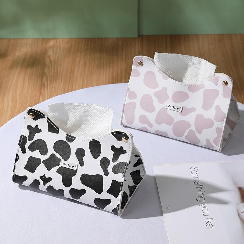 Nordic Ins Home Small Cow Tissue Box Living Room Creative Cute Storage Box Coffee Table Paper Box Holder
