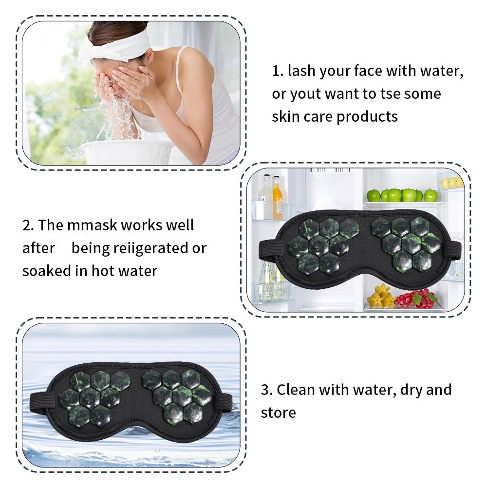 JADE EYE MASK  Natural Stone Eye Care | Reduce Dark Circles & Puffiness | Cool & Warm Use